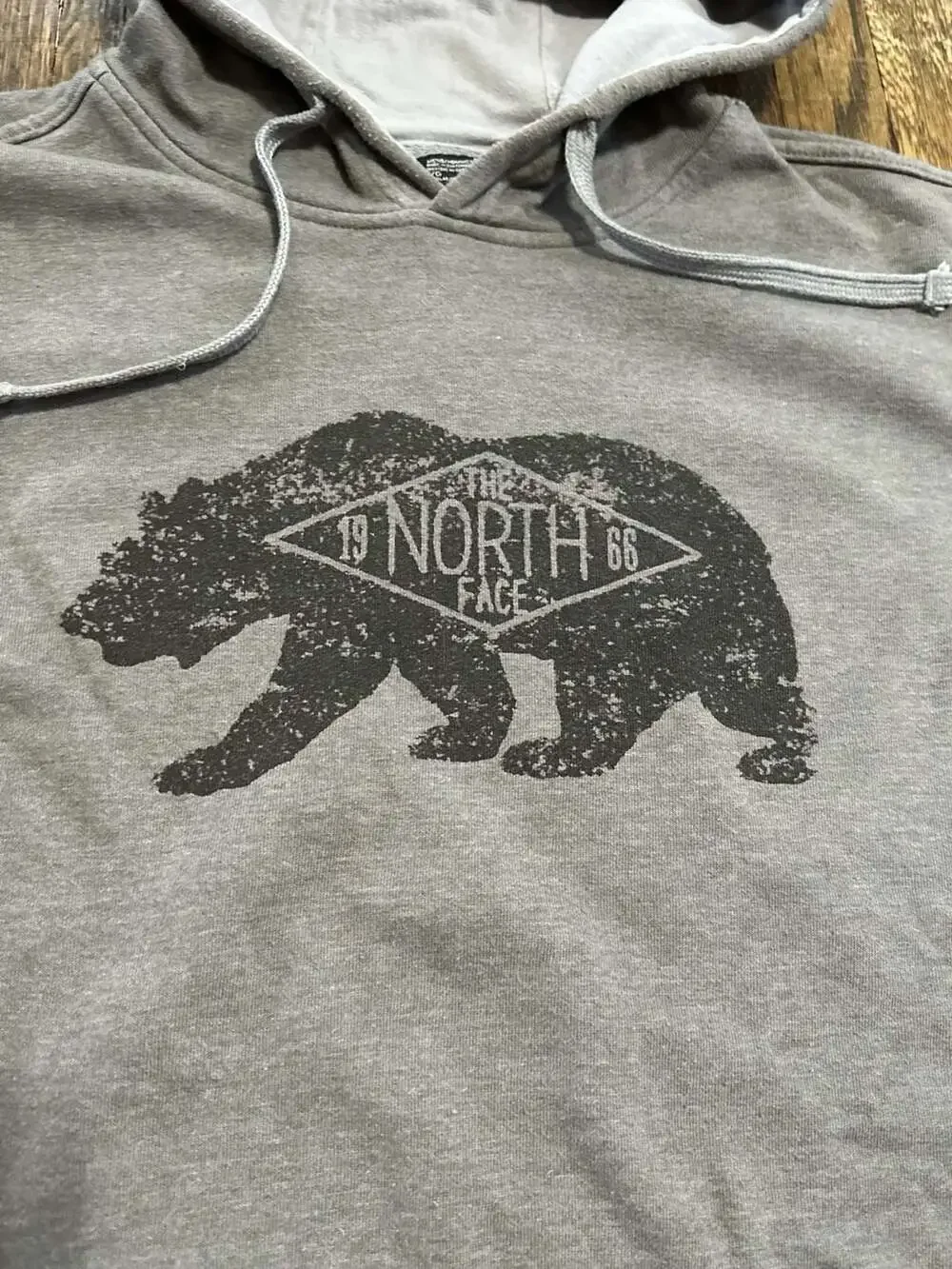The North Face Bear On The Move Pullover Hoodie Gray Men's Size Large